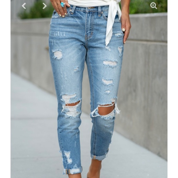 KanCan Denim - New KanCan Relaxed Fit Distressed Jeans 3 25